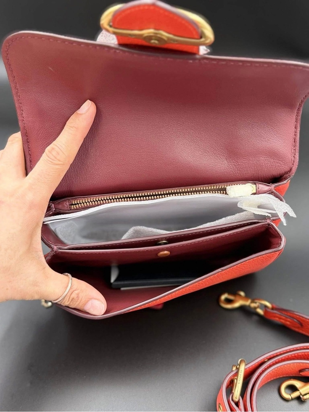 Coach Riley Top Handle 22 in Mango - Picture 8 of 9